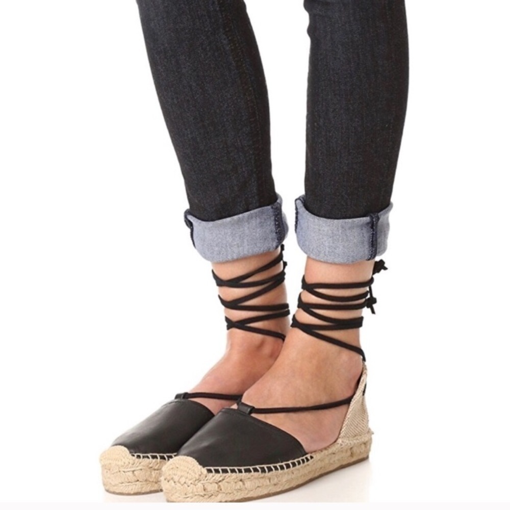 Soludos Leather Platform Gladiator Espadrilles - image 1